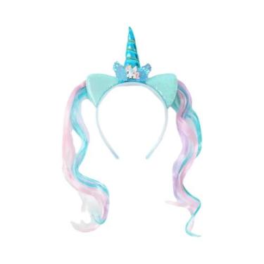 Imagem de Tiara De Lantejoulas Para Menina De Aniversário Com Tema De Unicórnio,