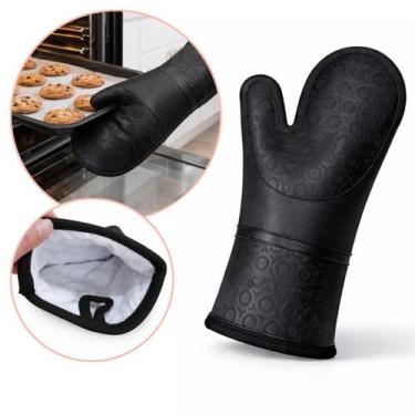 Imagem de Luva Termica Cozinha Silicone Forno Alta Temperatura Forradas Algodao 
