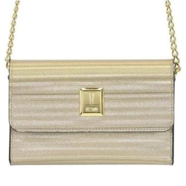 Imagem de Bolsa Vizzano Shine Dubai Dourada Brilho Feminina -, Dourado, UN