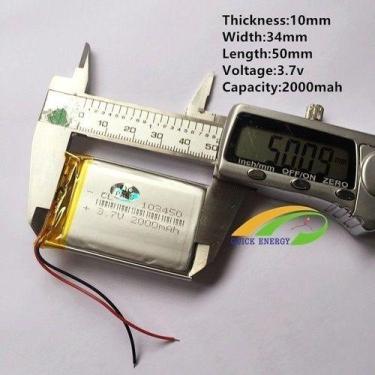 Imagem de Bateria 3,7v 2000 Mah 10mm Espessura(grossa) 103450 * - KMIG