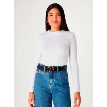 Imagem de Camiseta Manga Longa Hering 02QY Feminina Algodão T. P/XXG, XG, N0a, B