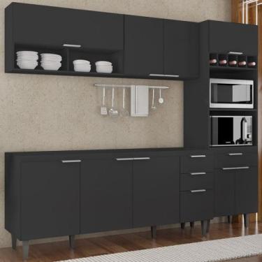 Imagem de Armário de Cozinha CP02 Para Pia 180cm Pérola Z34 Preto - Mpozenato, P