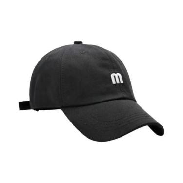 Imagem de Boné Unissex Com Letra M Bordada, Aba Curva Versátil, Chapéu De Sol Ma