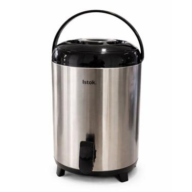 Imagem de Garrafão Térmico 9500ml Inox Torneira Alça Transporte Prata