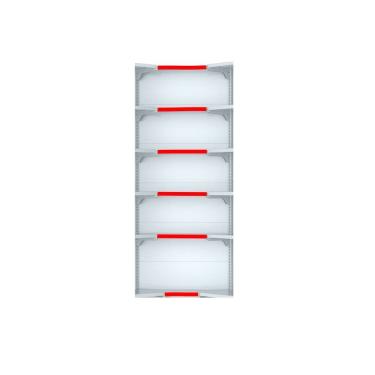 Imagem de Kit 6 Bandejas Canto 202 FIT Farmacia 30/25 Branco Pe Vermel