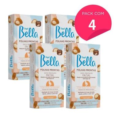 Imagem de Kit 64 Folhas Prontas Depilação Facial com Óleo de Argan Depil Bella 4