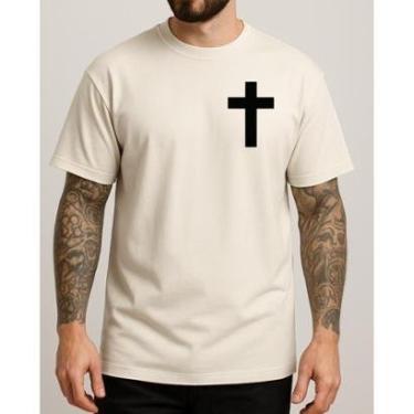 Imagem de Camisa Masculina Casual Moderna Algodão 30.1 Penteado Estampada Básica Streetwear Urban...