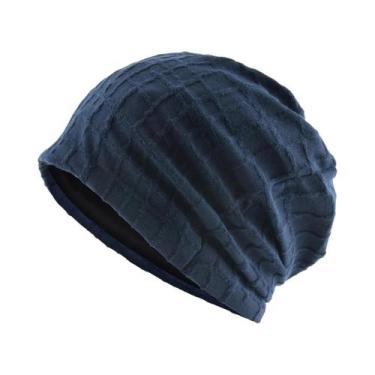 Imagem de Gorro Feminino De Malha Jacquard Xadrez Macio E Respirável, Estilo Slo