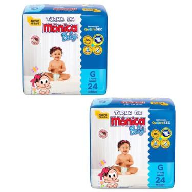 Imagem de Fralda Turma da Mônica Baby Jumbo Tamanho G - 2 Pacotes com 24 Fraldas