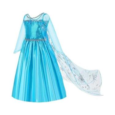 Imagem de Fantasia De Princesa Elsa Frozen Para Meninas, Traje De Cosplay De Hal