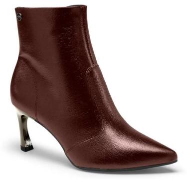 Imagem de Bota Dakota Feminina Cano Curto Salto Bloco Confortável Adulto, Bordô,