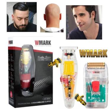 Imagem de Kit 3 Maquina de Cabelo Wmark NG108 NG202 NG987 Transparente