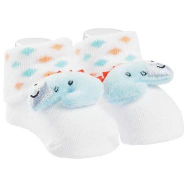 Imagem de Meia Pimpolho Bichinho Branco para Bebês de 0 a 6 Meses