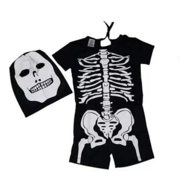 Imagem de Fantasia De Halloween Infantil Caveira Esqueleto Dia Das Bruxas Kids -