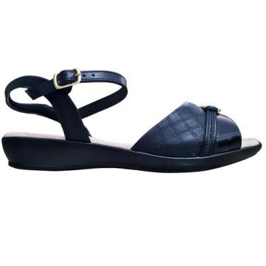 Imagem de Sandalia Feminina Piccadilly Couro Salto Baixo Confortavel, Preto, 36