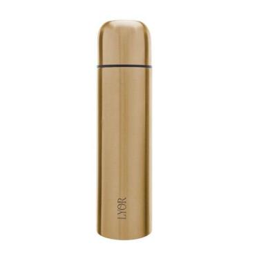 Imagem de Garrafa Térmica Lyor de Aco Inox Bullet Dourada 500ml 5985