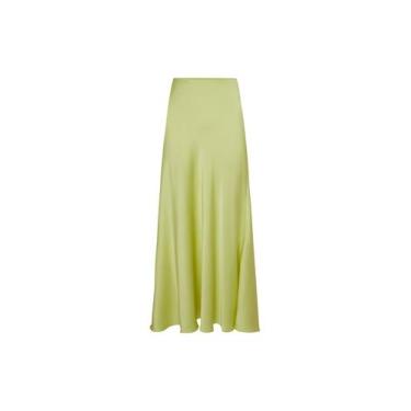 Imagem de Saia Midi de Cetim Evasê Lanvin - Verde Claro - Amey, P