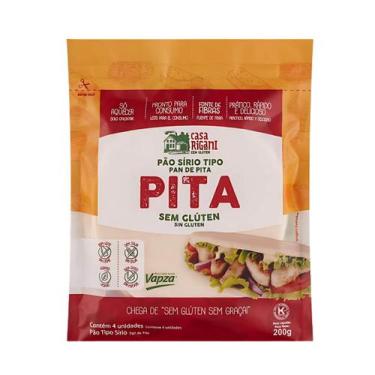 Imagem de Pão Sírio Sem Glúten Pita - Casa Rigani 200g (4 Unidades)