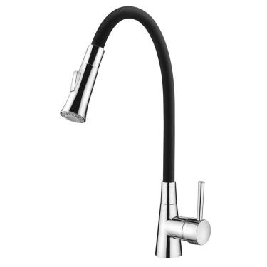 Imagem de Torneira Com Misturador Monocomando Lorenzetti | Cozinha Mesa Bica Flexível 2257 B27 Preto