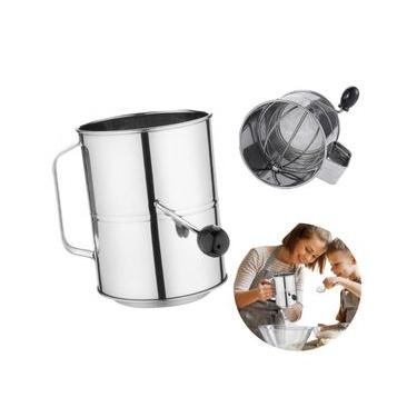 Imagem de Peneira Inox Peneirar Farinha Tapioca Manivela Polivlhador