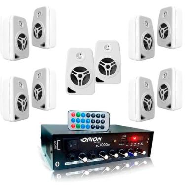 Imagem de Amplificador Ambiente 500W 4Canais Orion Rc7000bt + 10 Caixas de Som A