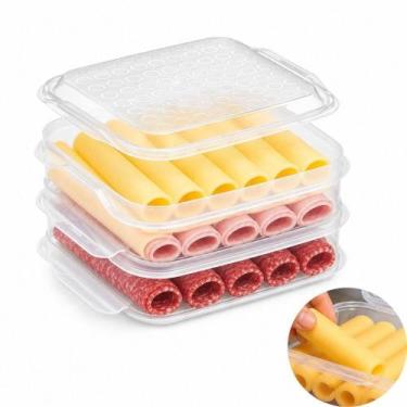 Imagem de Porta frios triplo hermetico organizador alimentos empilhave - Yeet