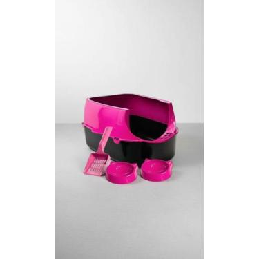 Imagem de Caixa Areia Gato Sanitaria Com Grade 54cm Rosa - Congratulations Store