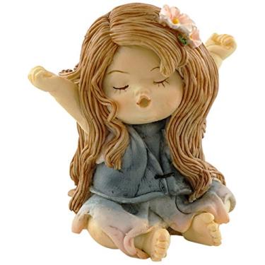 Imagem de Top Collection Estátua miniatura de jardim de fadas e terrário, pequena fada bocejando