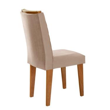 Imagem de sala de jantar Aster 180 Tampo em MDF Canto Reto com 6 Cadeiras Liz Moderna - Creme, Off White e Imbuia