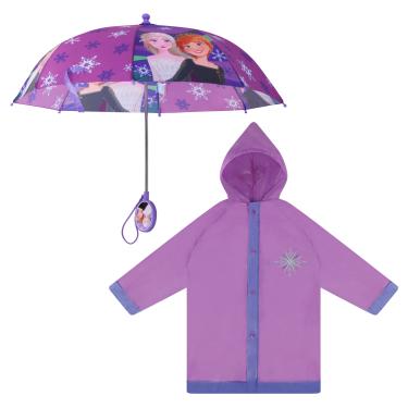 Imagem de Disney Conjunto de roupas de chuva para meninas e crianças, Frozen Elsa e Anna, para idades de 4 a 7 anos, Roxo/Lavanda, Large - Age 6-7