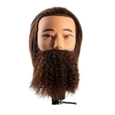 Imagem de Cabeça De Treino Para Treino Com Barba Crespa e Suporte