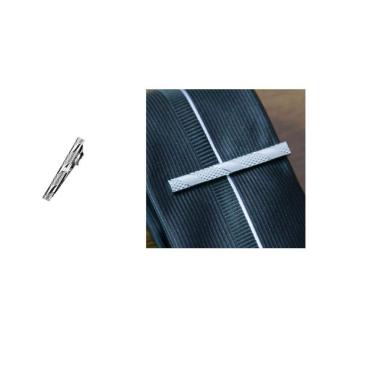 Imagem de Grampo Para Gravata Elegante Modelos Prateado Detalhes