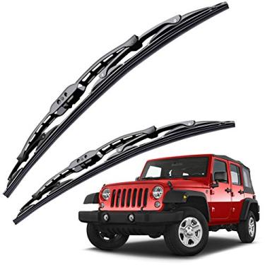 Imagem de Limpador de para-brisa de substituição para Jeep Wrangler - Limpador de janela frontal de 38 cm + 38 cm - compatível com veículos 2007-2017 - OTUAYAUTO Factory Aftermarket