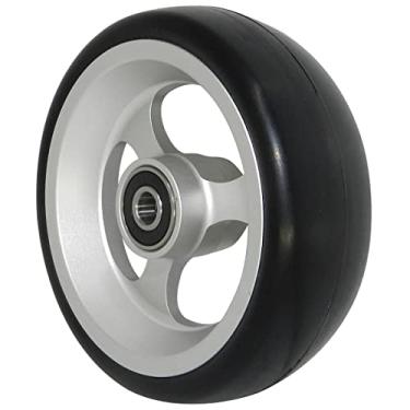 Imagem de Rodinha Para Cadeira De Rodas Em Alumínio Com Rolamento Pneu Maciço 4"X1.5 Preto