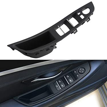 Imagem de JDMON Compatível com puxador de porta interior painel de apoio de braço BMW série 5 F10 F11 F18 520 523 525 528 530 2010-2016 preto lado do motorista dianteiro esquerdo interno da alça substitui 51417225873