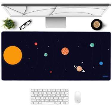 Imagem de KUMORI Deskmat Mouse Pad Grande Gamer Speed Neoprene Com Base Antiderrapante Resistente à Água (90x40 cm, Solar System)