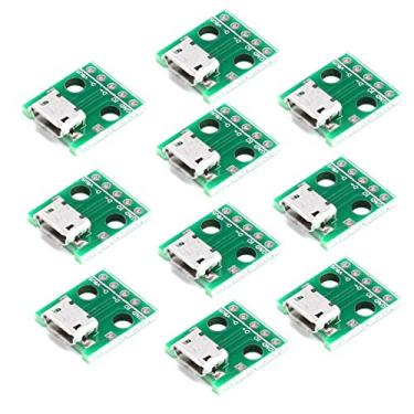 Imagem de HiLetgo 10 peças micro USB para adaptador DIP 5 pinos conector fêmea B tipo PCB conversor pinboard