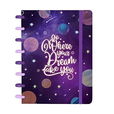 Imagem de Caderno Disco IsCool Inteligente A5 Cosmos Planetas Roxo
