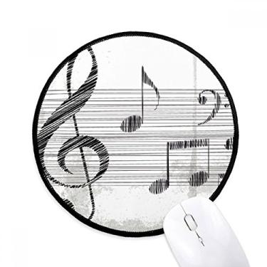 Imagem de DIYthinker Música Clássica Bonita Padrão Simples Mouse Pad Desktop Escritório Tapete Redondo para Computador