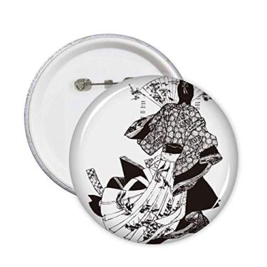 Imagem de Broche de quimono de cultura tradicional japonesa com emblema de botão para decoração 5 peças