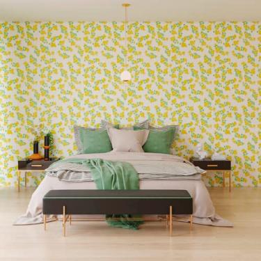 Imagem de Papel de Parede Toque de Flor Amarelo I Crie Paredes I Impresso em alta definição (M)