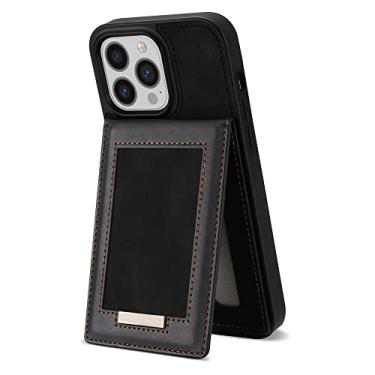 Imagem de Capa de couro com zíper para iPhone 14 13 Pro Max 12 Mini 11 X XR XS 7 8 Plus Carteira para telefone com suporte para cartão de crédito, preta, para iPhone 14 Pro