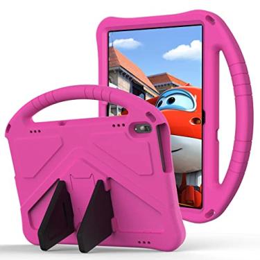 Imagem de Capa de tablet para Lenovo Tab M10 TB-X505X/F Case, para Lenovo Smart Tab M10 TB-X605F/Tab P10 TB-X705F/L, capa de tablet para capa infantil capa à prova de choque, alça de ombro (cor: vermelho rosa)