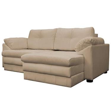 Imagem de Sofá Retrátil 2 Lugares Sala de Estar Piece 175cm Couro Bege - Gran Belo