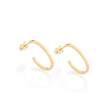 Imagem de Brinco Rommanel Banhado Ouro Argola Oval Pequena 523960