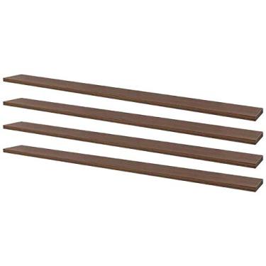 Imagem de Kit 4 Prateleiras 80 x 10cm Nogal Suporte Invisível