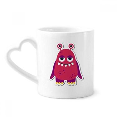 Imagem de Caneca do monstro rosa do universo e alienígena, copo de coração de vidro