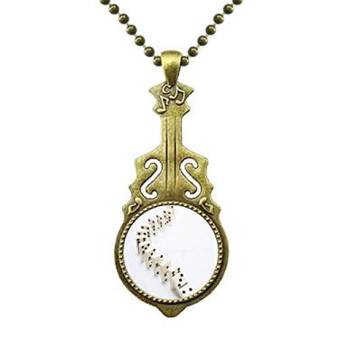 Imagem de DIYthinker Domino Pai Gow Photo Gambling Necklace Antique Guitar Jewelry Music Pendant