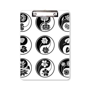Imagem de Buddhism Yin-yang Flower Round Design Prancheta Pasta Escreva Placa de apoio A4