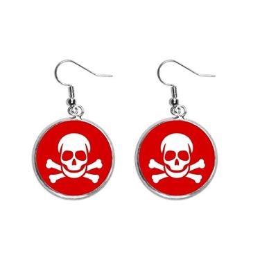 Imagem de Brinco de prata com pingente de orelha quadrado vermelho envenenamento joia feminina